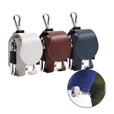 가죽 골프공 주머니 파우치 케이스 볼백 허리 힙색, 1개, mod 화이트