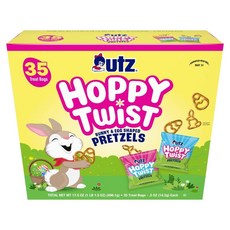 Utz Hoppy Twist Pretzels Bunny & Egg Shaped 35 Treat Bags 17.5 oz 1 Box, 1개, 496g