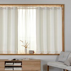 모던하우스 선셋 생활암막 아일렛형 반창문커튼 140x160 화이트 2p BL3625001