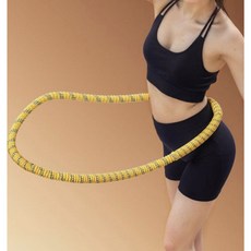 접이식 스마트 훌라후프 휴대용 다용도 뱃살운동 실내 홈트 스프링 훌라후프, 1개, 훌라후프 옐로우-DM595, 1000g