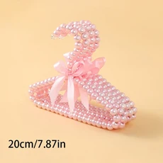 성인용 진주 행어 활 타이 신부 행어 우아한 정리함 옷핀 웨딩 원피스 행어 20 cm 25 cm 30 cm 40cm 1 개, 20cm Pink, 1pc, 2) B-20cm - 1PC, 2) 20cm Pink  1pc