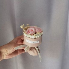 고급차량방향제 차량용 석고 송풍구 방향제, 분홍 장미 3송이 비누꽃 단일꽃