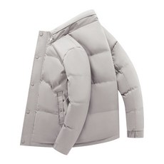 立領純色抽繩棉衣夾克男款 冬季保暖商務短版外套