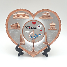 한국민예사 하트 관광지 벽걸이 접시 한국 기념품 외국인 선물 Korean souvenir, 03 로즈골드