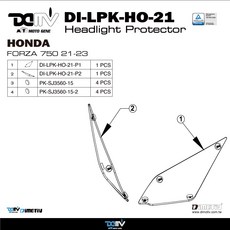 DIMOTIV FORZA 750 (21-23) 專用頭燈保護片，有效保護頭燈，防止碎石撞擊，提升行車安全, 透明, 1個