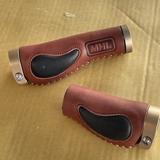 火雞Tth 頂級 MHL 純牛皮復古手工鎖式人體工學肉球 QQ 握把 真皮手握, 1個, 咖啡長短把