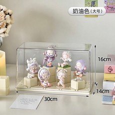 【格森】手辦展示架 亞克力透明防塵, 1個, 大號*奶油色【DIY積木*11塊】,DIY積木盲盒展示盒（給娃娃們一個家）