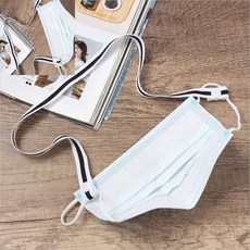 일햐 삼선마스크스트랩 블랙화이트1개 마스크스트랩유아 마스크스트랩줄 마스크스트랩고리