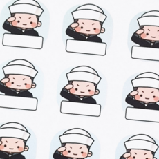 육군/해군 편지지 100장 편지 군인 군대 편지지 뜯어쓰는 편지, 해군빈칸스티커(48개)