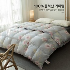 구스 다운 이불 솜 거위털 코튼 호텔침구 싱글 Q 사계절, E. 플로랄A