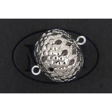 沐錦飾品材料DIY 17MM雙耳扁圓形銅花球 @10入, (代白)10入/瓶, 1個