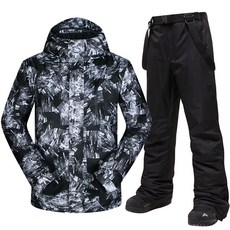 디얼픽 이월스키복 보드복 세트 스키복세트 상하세트, 블랙 파이어워크+블랙, 1개