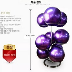 체육관 중량백 거치대 불가리안백, 실버화이트 요가볼 랙 9개