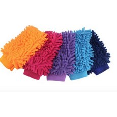 극세사 세차 타월 장갑 손걸레 블루 걸레장갑 세차밀대 세차용품 세차타월, 색상랜덤 DC000866, 1개