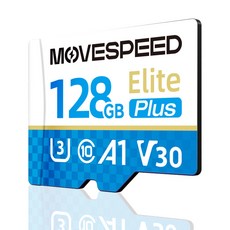 MOVESPEED T300 100MB/s 고속 마이크로SD카드 U3 V30 Class10 지원 스마트폰 4K 영상촬영용 메모리카드, 1개, 128GB