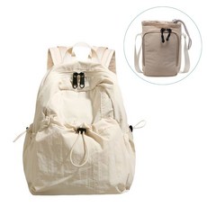 레브리 기저귀가방 백팩 미니미백 숄더백 가벼운 크로스백 아기짐가방 아기엄마백팩 나일론 방수, 아이보리