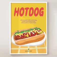 퍼플더스트 핫도그 그림 카페 포스터, 1.핫도그_A4, 포스터만