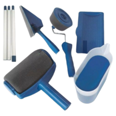 小柏力克油漆神器六件套組，高密度布料均勻塗刷，防滴漏塑料不外溢，特殊角度修邊平整, 無, 1個, 20ml