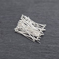 비즈톡 [SVT-1-42]순은부자재 실버925 실버볼핀 0.5x20mm 순은볼핀
