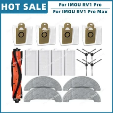 IMOU RV1 Pro Max 교체 용 예비 부품 액세서리 메인 사이드 브러시 Hepa 필터 천 먼지 봉투와 호환 가능, 10 Set C