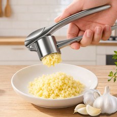 品尚 鋅合金壓蒜器 加厚160度旋轉設計 省時省力 輕鬆壓蒜泥, 1個, 銀色