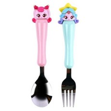 抓住! Teenieping Figure 勺子叉子套裝 適合幼兒可愛餐具, 1個