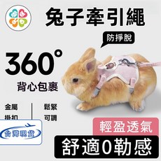 兔子牽引繩 溜兔牽繩 寵物牽引繩 可調節牽引繩, 米白小熊,S (2.5kg以內), 1個