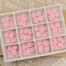 미니 핑크 장미 초콜릿 2.3cm 레드 플라워 케이크 디저트 데코 장식 108개입, 옵션 08