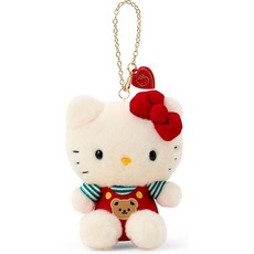 산리오 헬로 키티 언제까지나 시리즈 가방 참 봉제 인형 누이구루미 마스코트 키링 약13cm, 1개
