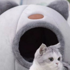 고양이 하우스 푹신한 귀여운 반려동물 고양이 숨숨 집 보금자리 소동물 잠자리 용품 쿠션 침대