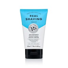The Real Shaving Company Age Defence 트래디셔널 쉐이브 크림 - 마찰 없음 매끄러운 면도 건조하거나 성숙한 피부를 위한 타겟 안티에이징 1 x
