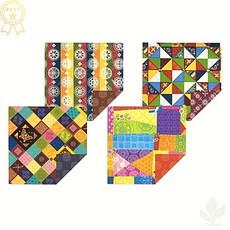 전통 양면 색종이 4색 250x250mm 기븐 벌크형 100매입 단품