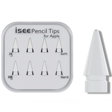 아이시(isee) 애플펜슬/애플펜슬 프로 호환 펜촉 1~4세대 2B HB 총 8개입, 1세트, 2B 4개입+HB 4개입