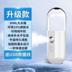 納米噴霧補水儀學生手持便攜臉部加溼器家用充電式迷你美容噴霧儀, 象牙白,1臺