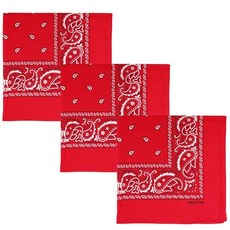 Raylarnia 반다나 여성용 다목적 면 머리띠 55.9cm22인치 페이즐리 카우보이 남성용 핑크 [호환], 레드-3