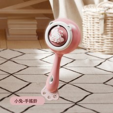 兒童玩具手拍鼓打擊樂器寶寶鈴鼓益智早教啓蒙嬰幼兒0-3歲1手搖鈴, 1個, 粉兔【手搖鈴-單隻裝】袋裝:1個