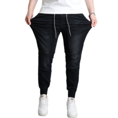 Gauri RO 205-2 藍色慢跑褲 水洗綁帶褲