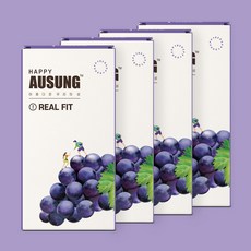 아우성 리얼핏(REALFIT)-12P 무꼭지형 콘돔 / 포도향, 4박스, 12개입