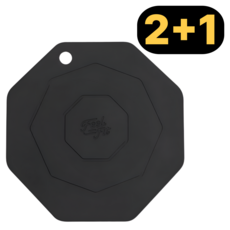 필핏 프리미엄 실리콘 인덕션 보호 매트 2+1 (23cm), 시크블랙(size L), 3개