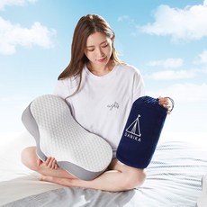 다니카 캠핑 3D 메모리폼 경추베개 차박 휴대용 커브형베개, 그레이, 1개