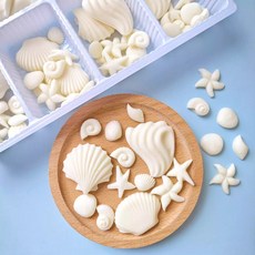화이트 조개 불가사리 초콜릿 바다생물 디저트 케이크 데코 장식 80개입, 옵션 05