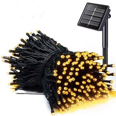 太陽能聖誕燈燈串-可8段變化 有發票12米100燈 白光 黃光 彩色 社區管委會歡迎選購, 1個, 暖黃, 暖黃