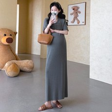 孕婦哺乳針織POLO領連衣裙