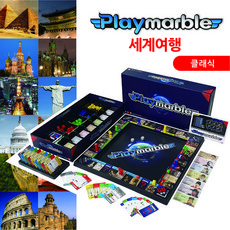 플레이마블 클래식 세계여행 보드게임, 혼합 색상, 1개