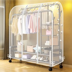 落地衣架防塵罩 遮灰塵罩 雙杆簡易衣架蓋透明加厚衣服防塵罩 防塵袋, 1個, 1個裝