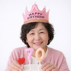 파티굿즈 환갑 칠순 팔순 숫자초 + 왕관세트, 1개, 파스텔70초세트