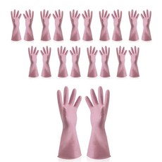 Shutata 두꺼운 가정용 라텍스장갑, 2개, 대(L), 5개입, 핑크