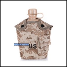 【野戰搖滾-生存遊戲】US軍用戰術水壺套 多款迷彩特警背包腰掛水壺包水瓶袋, 數位沙漠, 1個