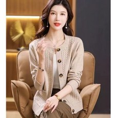 COSYEVNO 여성 가디건 가을 단추 포켓 라운드넥 심플 CXJks-20