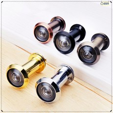 현관 도어 뷰어 16mm 외시경 렌즈 블랙 문구멍 보안 가구 철물 부속 매립형 커버 망원경, 1개